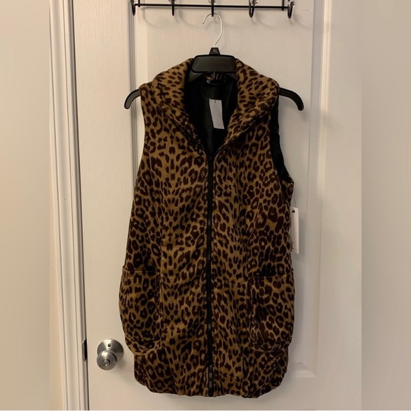 Love Token Jackets & Blazers - Suede / Soft Velvet Leopard Print Long Vest